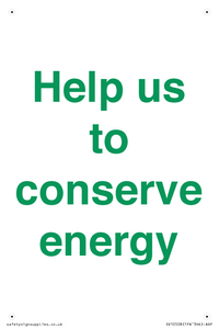 Help us to conserve energy 